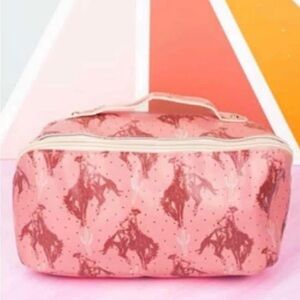 Pink western makeup bag